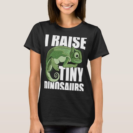 T-shirt I pull up little dinosaurs  funny chameleon (Devant)