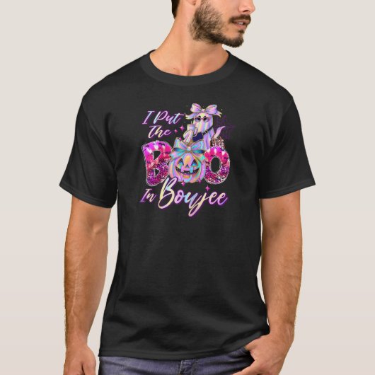 T-shirt I Put The Boo in Boujee Cute Leopard Boujie Ghost (Devant)