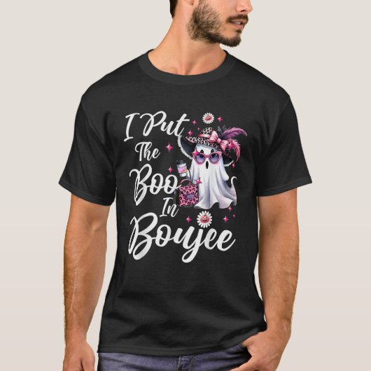 T-shirt I Put The Boo in Boujee Ghost Funny Pink Leopard H (Devant)