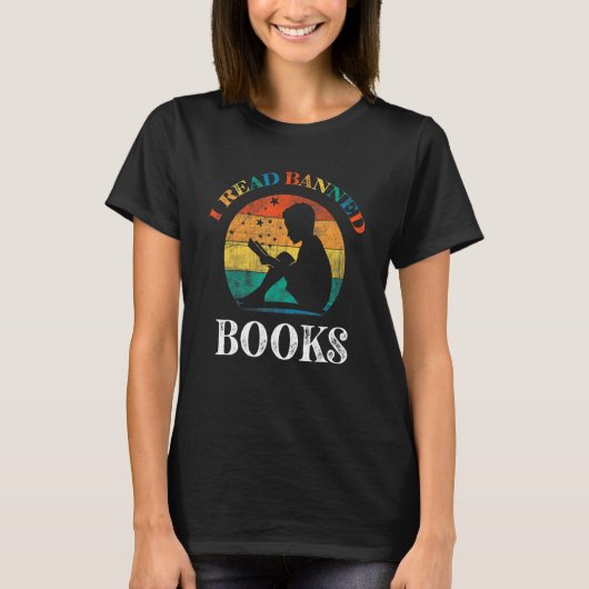 T-shirt I Read Banned Books Reader Bookworm (Devant)