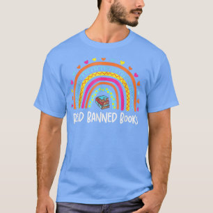 T-shirt I Read Banned Books Vintage Rainbow Reading Book L