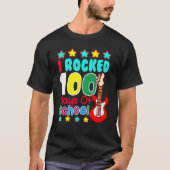 T-shirt I Rocked 100 Days Of School Guitar Music 100th Da (Devant)