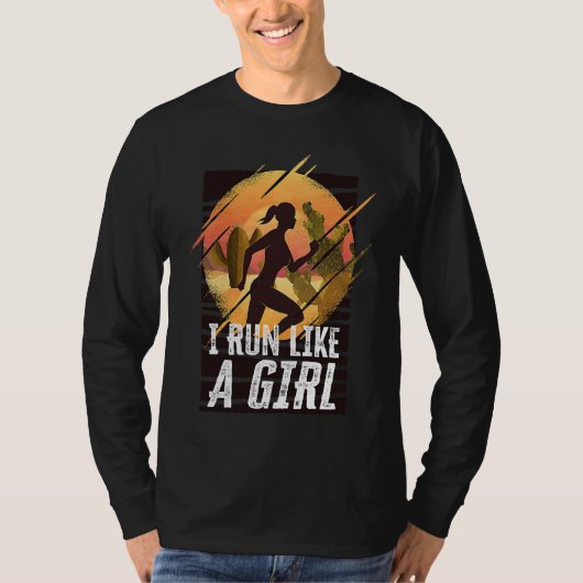 T-shirt I Run Like A Girls Marathon Runner Marathoner (Devant)