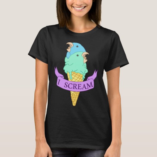 T-shirt I scream Blue Parrotlet Ice cream Turquoise parrot (Devant)