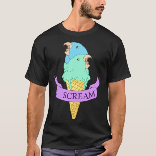 T-shirt I scream Blue Parrotlet Ice cream Turquoise parrot (Devant)