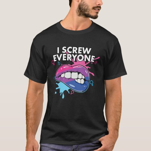 T-shirt I Screw Everyone Bisexual Rainbow Pride Bisexualit (Devant)