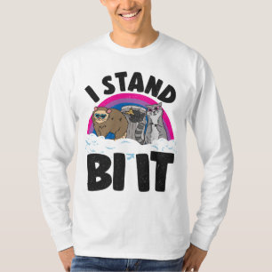 T-shirt I Stand Bi It Opossum Raccoon Bisexual Fierté Drap