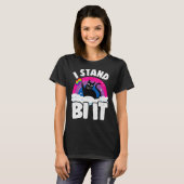 T-shirt I Stand Bi It Rainbow Cat Bisexual Pride Drapeau B (Devant entier)