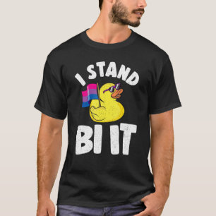 T-shirt I Stand Bi It Rubber Duck Bisexual Fierté Drapeau