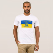 T-shirt I Stand With Ukraine & Ukrainian Flag & Trident (Devant entier)