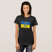 T-shirt I Stand With Ukraine & Ukrainian Flag & Trident (Devant entier)