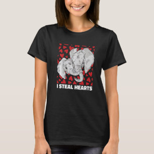 T-shirt I Steal Hearts Baby Elephant Valentines Day mignon