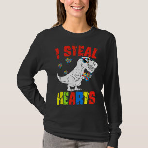 T-shirt I Steal Hearts Dinosaur Autism Awareness Toddler B