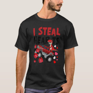T-shirt I Steal Hearts Dinosaur Monster Truck T Rex Valent