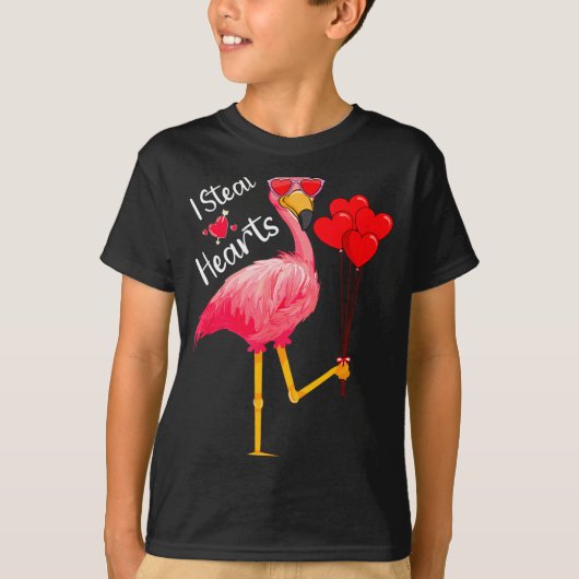 T-shirt I Steal Hearts Funny Flamingo Lover Valentine's Da (Devant)