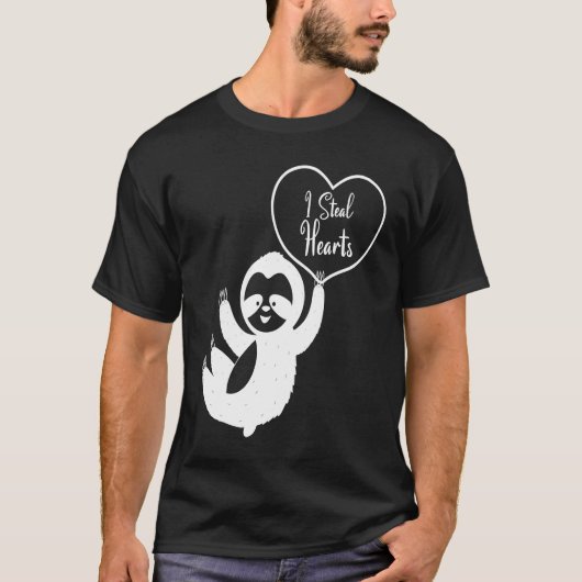 T-shirt I Steal Hearts Sloth  Valentines Day  1 (Devant)