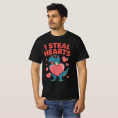 T-shirt I Steal Hearts T Rex Dinosaur Saint Valentin (Devant entier)