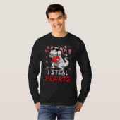 T-shirt I Steal Hearts Trex Dinosaur Valentines Day Boys K (Devant entier)