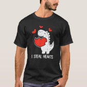 T-shirt I Steal Hearts Valentines Day Cool T-Rex Dinosaur (Devant)