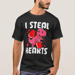 T-shirt I Steal Hearts Valentines Day mignonne Dinosaur Ch