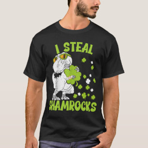 T-shirt I Steal Shamrocks st patrick jour Dinosaur 4