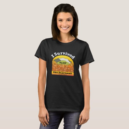 T-shirt I Survive Pikes Peak Sommet (Devant entier)
