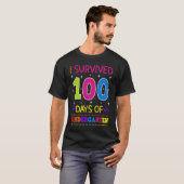 T-shirt I Survived 100 Days Of Kindergarten Pre K Teacher  (Devant entier)