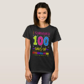 T-shirt I Survived 100 Days Of Kindergarten Pre K Teacher  (Devant entier)