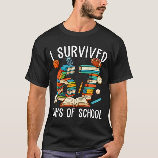T-shirt I Survived 67 Day Of School Funny Kids Boys Six Se (Devant)