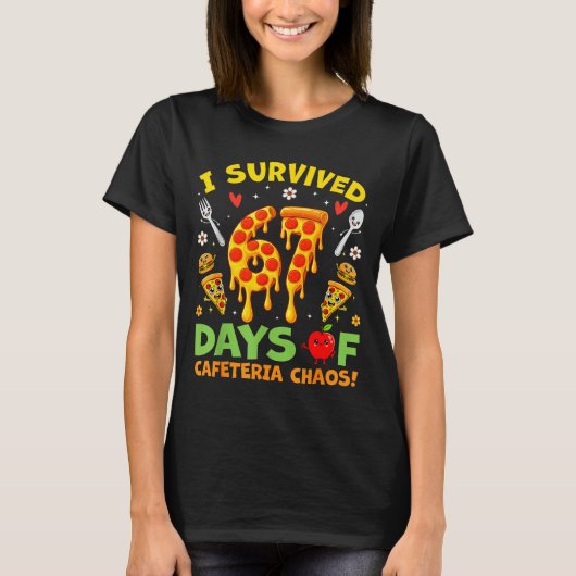 T-shirt I Survived 67 Days Of Cafeteria Chaos Funny Boy Gi (Devant)