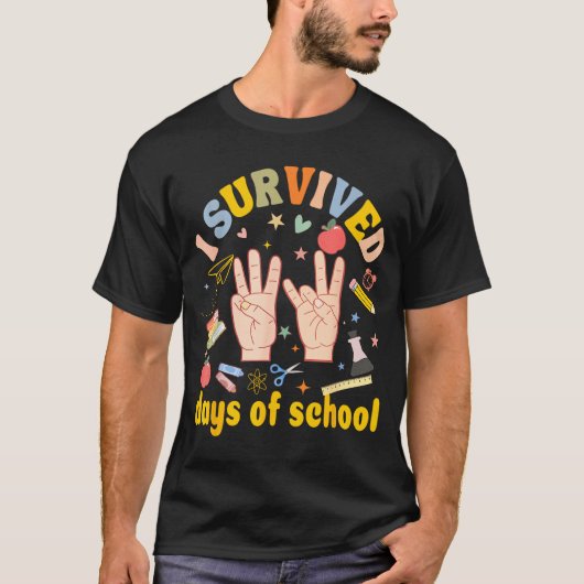 T-shirt I Survived 67 Days Of School American Sign Languag (Devant)