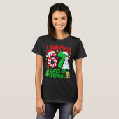 T-shirt I Survived 67 Days Of School Christmas Candy Cane  (Devant entier)