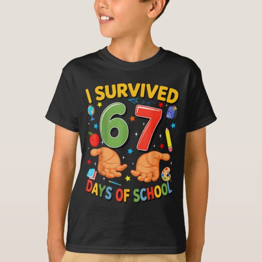 T-shirt I Survived 67 Days Of School Cool Teacher Design (Devant)
