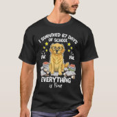 T-shirt I Survived 67 Days Of School Funny 67 Golden Retri (Devant)
