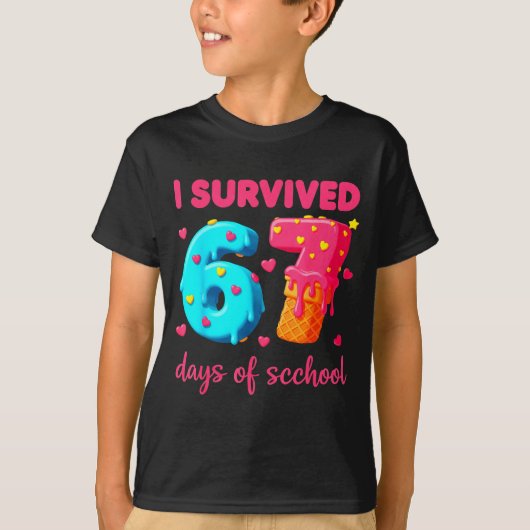 T-shirt I Survived 67 Days Of School Funny 67 Meme Teacher (Devant)