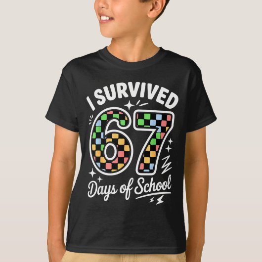 T-shirt I Survived 67 Days Of School Funny 67 Teachers Stu (Devant)
