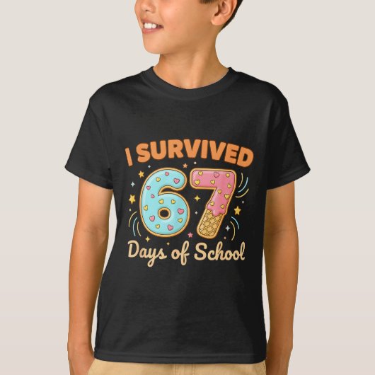 T-shirt I Survived 67 Days Of School Funny 67 Teachers Stu (Devant)
