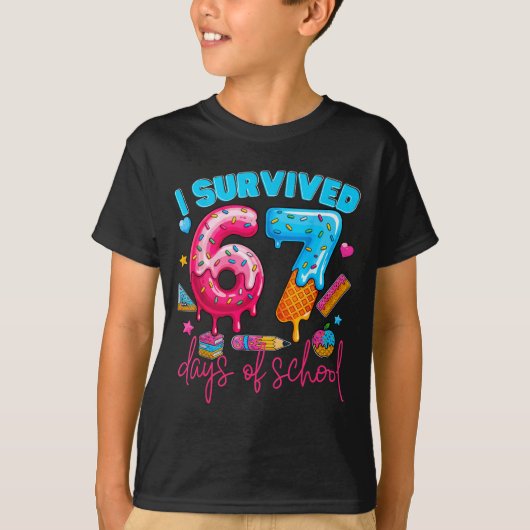 T-shirt I Survived 67 Days Of School Funny 67 Teachers Stu (Devant)