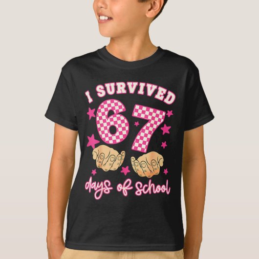 T-shirt I Survived 67 Days Of School Funny 67 Teachers Stu (Devant)