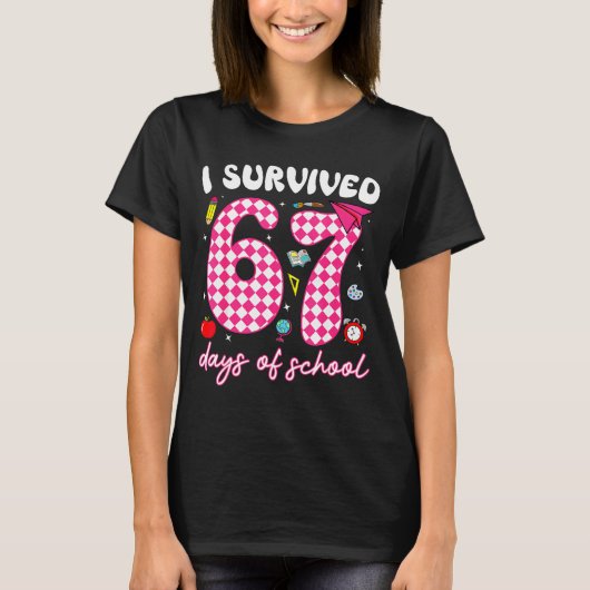 T-shirt I Survived 67 Days Of School Funny 67 Teachers Stu (Devant)