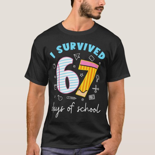 T-shirt I Survived 67 Days Of School Funny 67 Teachers Stu (Devant)