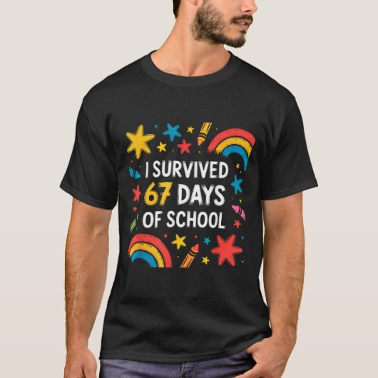 T-shirt I Survived 67 Days Of School Funny 67 Teachers Stu (Devant)