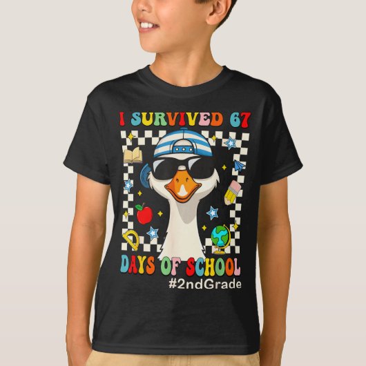T-shirt I Survived 67 Days Of School Funny Goose Boys 2nd  (Devant)