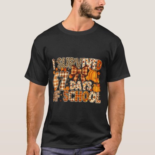 T-shirt I Survived 67 Days Of School Funny Meme Fall Desig (Devant)