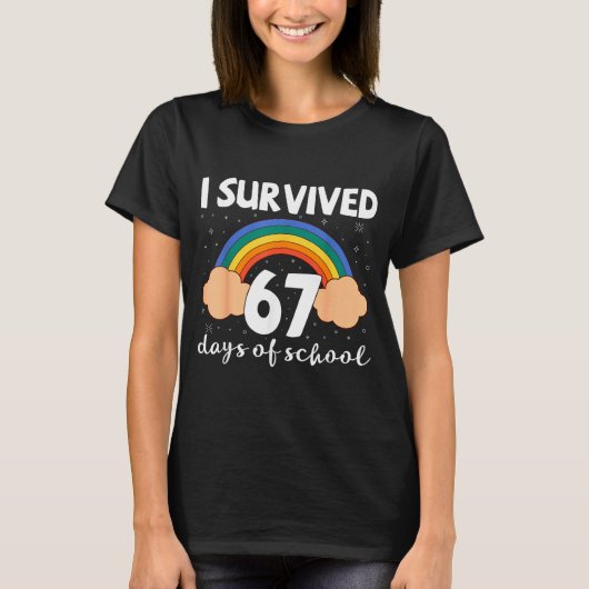 T-shirt I Survived 67 Days Of School Funny Meme Student Te (Devant)