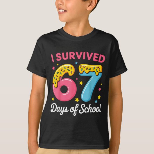 T-shirt I Survived 67 Days Of School Funny Meme Teacher St (Devant)