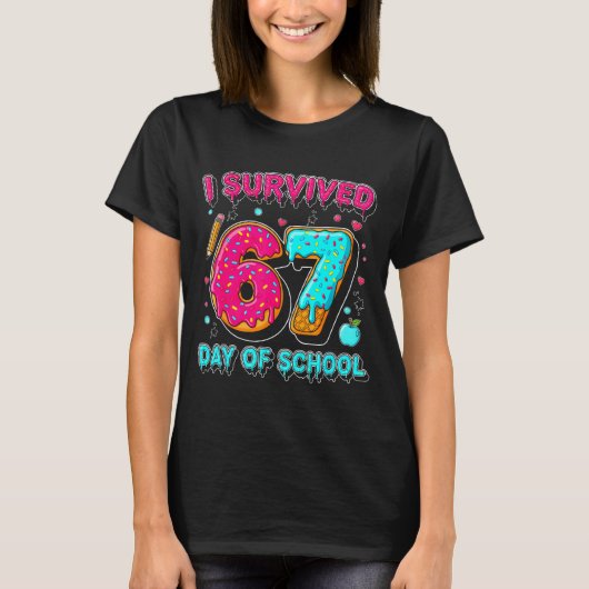T-shirt I Survived 67 Days Of School Funny Meme Teacher St (Devant)