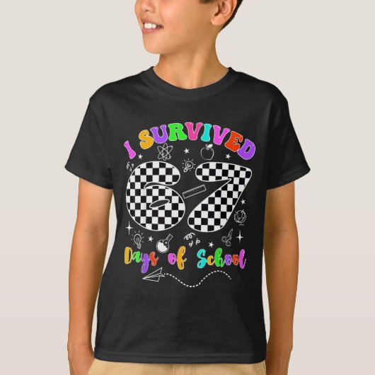T-shirt I Survived 67 Days Of School Funny Meme Teacher St (Devant)