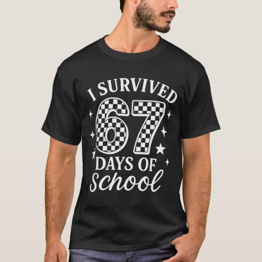 T-shirt I Survived 67 Days Of School Funny Meme Teacher St (Devant)