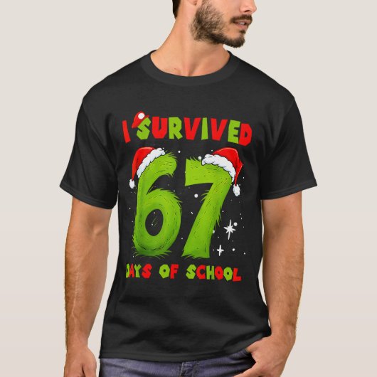 T-shirt I Survived 67 Days Of School Funny Meme Teacher St (Devant)